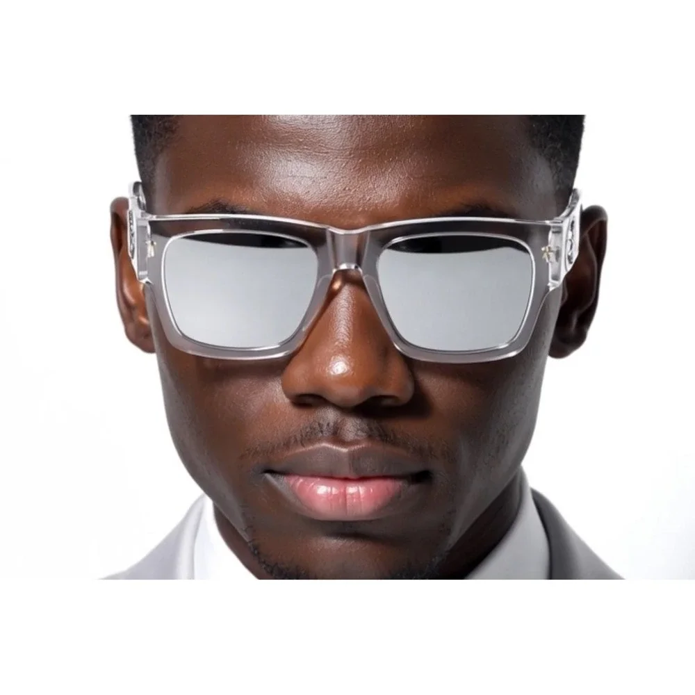 Sunglasses‎ Clear Frame Silver Lens Designer Fashion Men Street Wear Elegant New